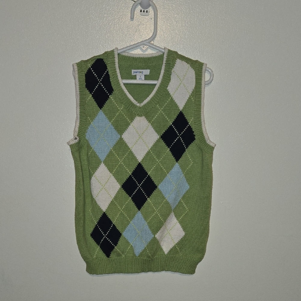 Greendog Kids Argyle Sweater Vest in Green and Blue